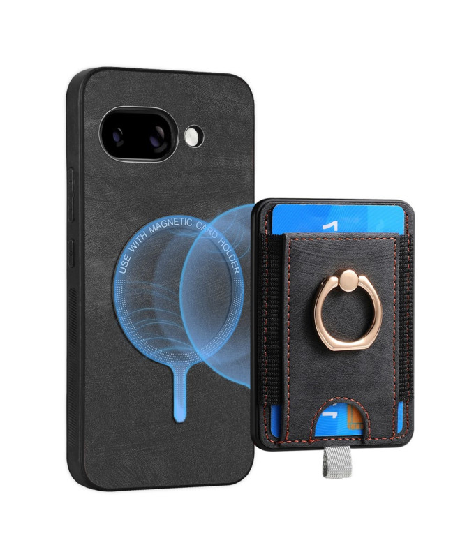 Coque Google Pixel 9a magnétique, support anneau et porte-cartes amovi
