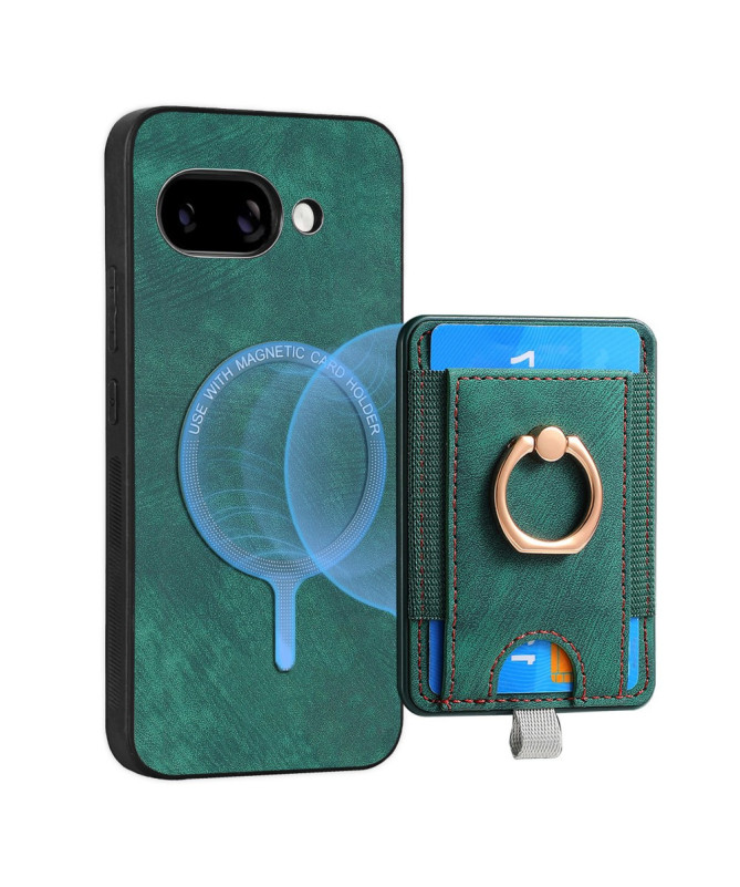 Coque Google Pixel 9a magnétique, support anneau et porte-cartes amovi