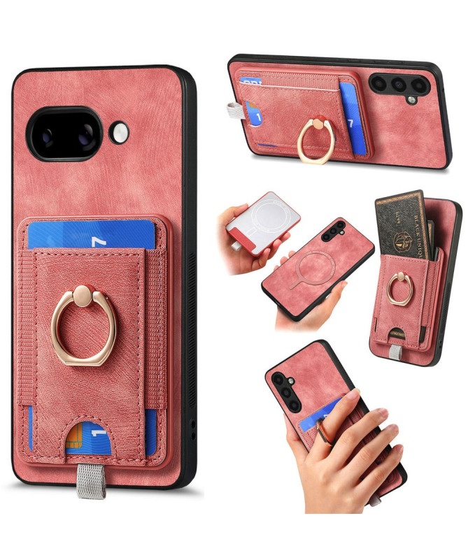 Coque Google Pixel 9a magnétique, support anneau et porte-cartes amovi