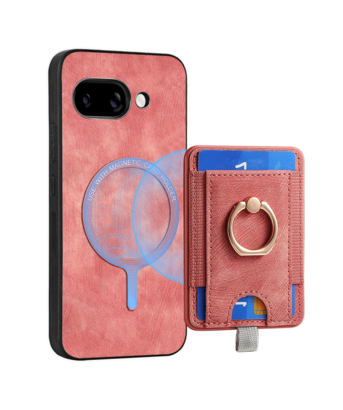 Coque Google Pixel 9a magnétique, support anneau et porte-cartes amovi