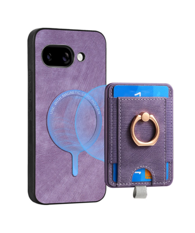 Coque Google Pixel 9a magnétique, support anneau et porte-cartes amovi