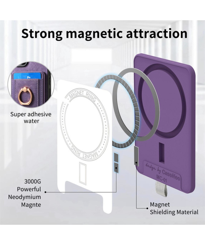 Coque Google Pixel 9a magnétique, support anneau et porte-cartes amovi