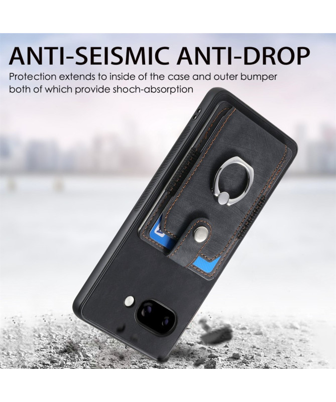 Coque Google Pixel 9a avec porte-cartes, anneau et support