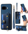 Coque Google Pixel 9a rétro, porte-cartes et sangle support