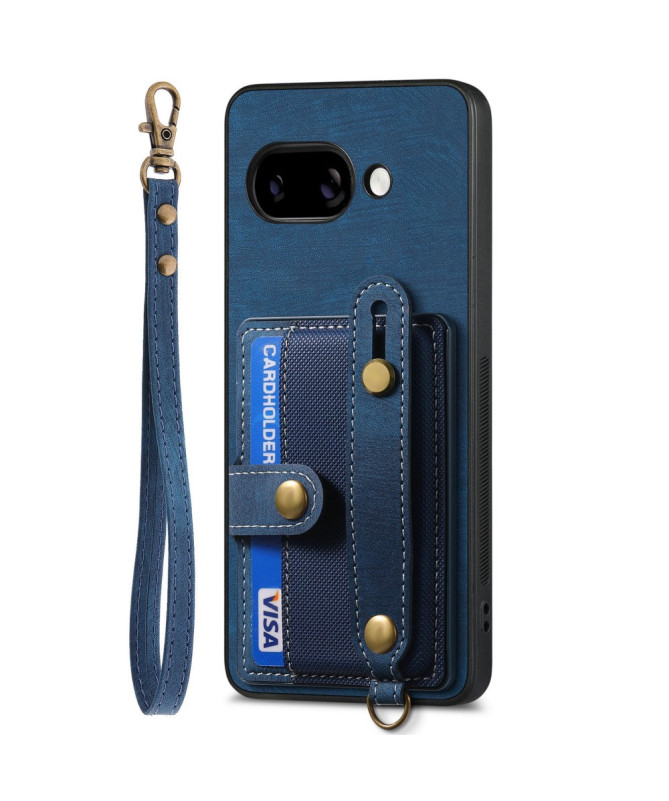 Coque Google Pixel 9a rétro, porte-cartes et sangle support