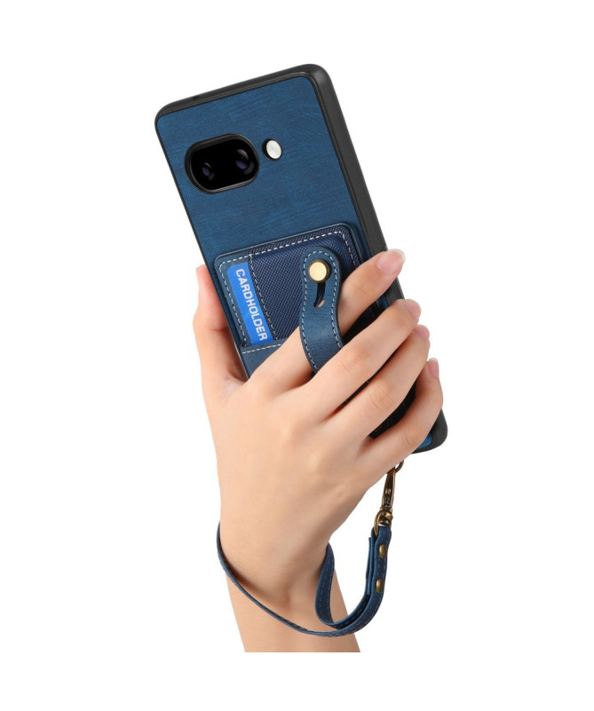 Coque Google Pixel 9a rétro, porte-cartes et sangle support