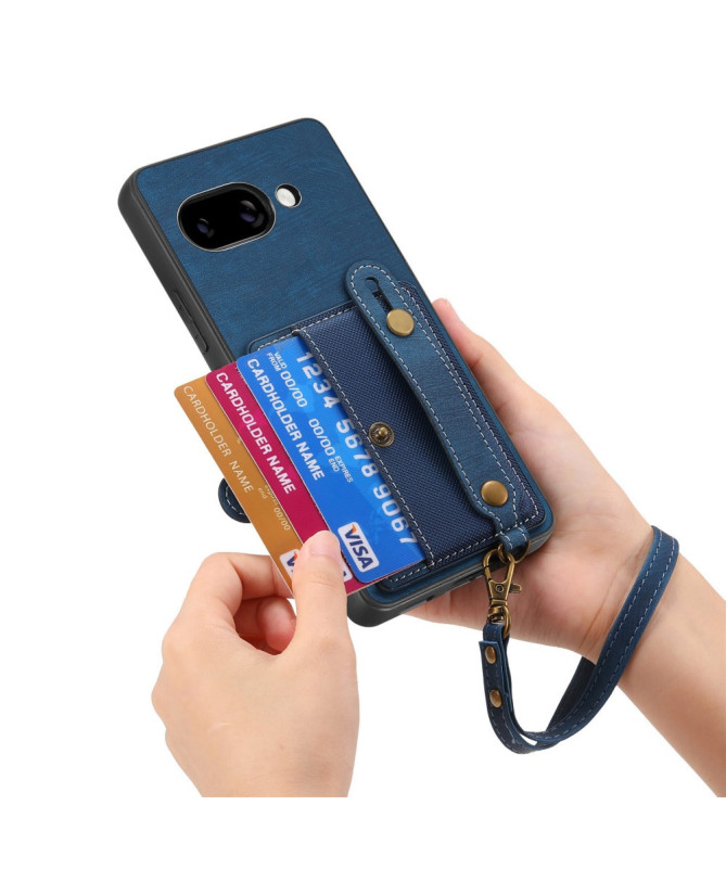Coque Google Pixel 9a rétro, porte-cartes et sangle support