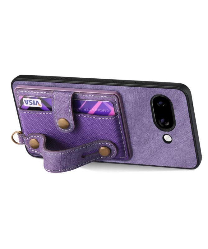 Coque Google Pixel 9a rétro, porte-cartes et sangle support