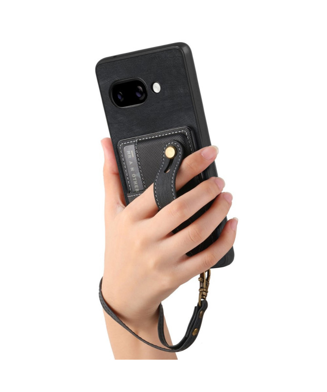 Coque Google Pixel 9a rétro, porte-cartes et sangle support