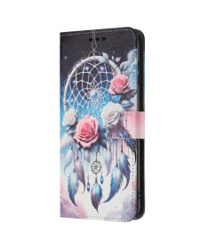 Housse Google Pixel 9a portefeuille, attrape-rêves et roses