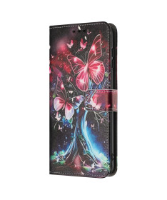 Housse Google Pixel 9a portefeuille, arbre lumineux et papillons