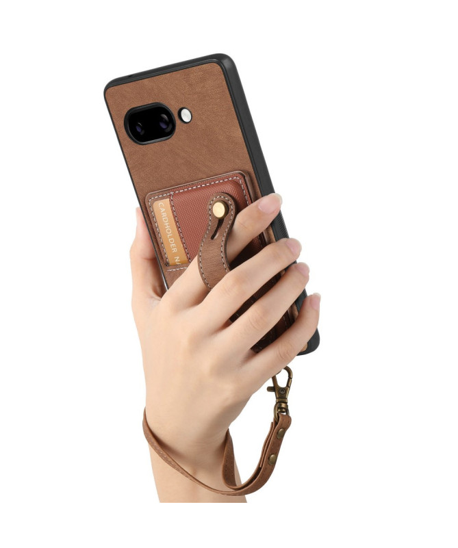 Coque Google Pixel 9a rétro, porte-cartes et sangle support