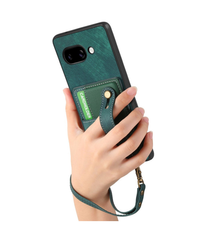 Coque Google Pixel 9a rétro, porte-cartes et sangle support