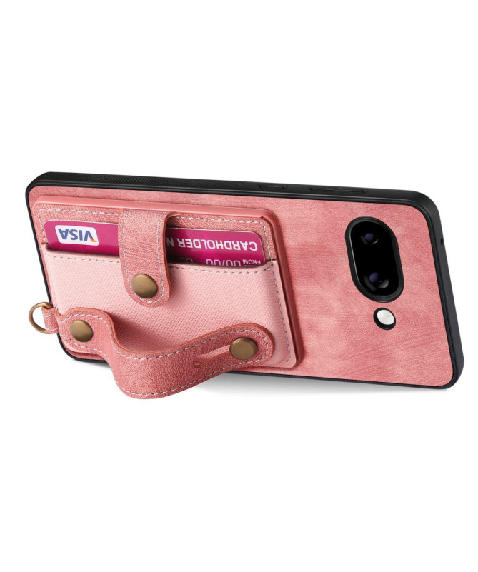 Coque Google Pixel 9a rétro, porte-cartes et sangle support