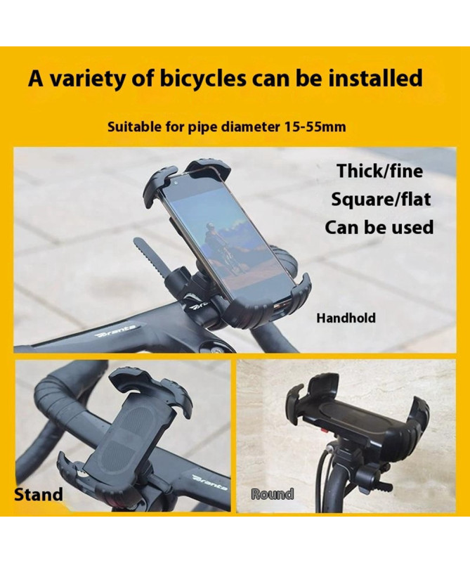 Support téléphone vélo/moto Z012, fixation guidon et rotation 360°