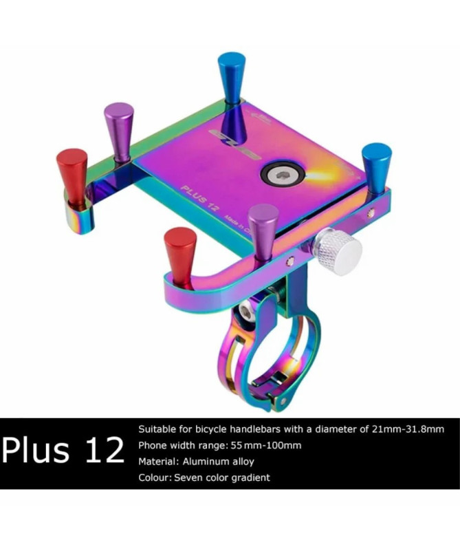 Support téléphone vélo multicolore, aluminium anodisé, fixation guidon