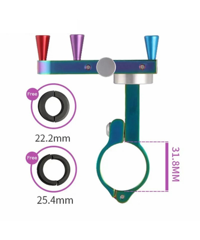 Support téléphone vélo multicolore, aluminium anodisé, fixation guidon