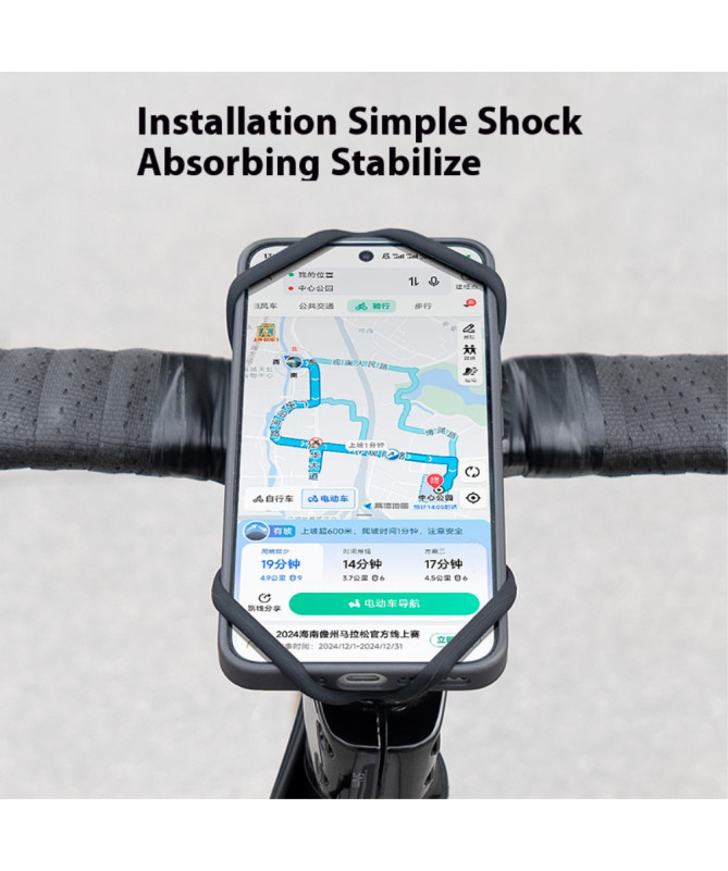 Support téléphone vélo en silicone, fixation universelle
