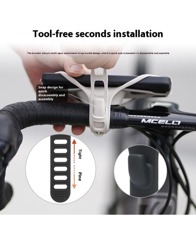 Support téléphone vélo en silicone, fixation universelle