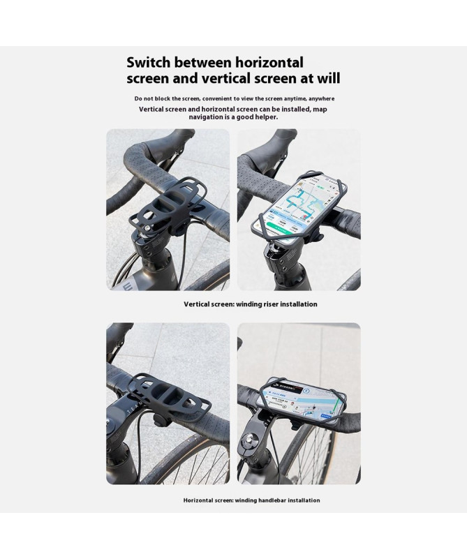 Support téléphone vélo en silicone, fixation universelle