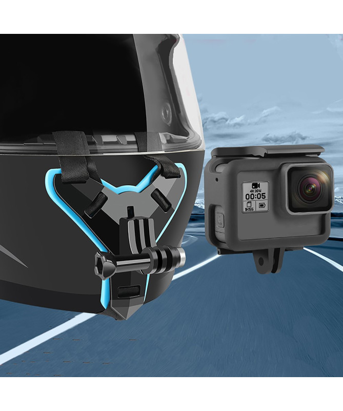 Support menton casque moto pour caméra d'action