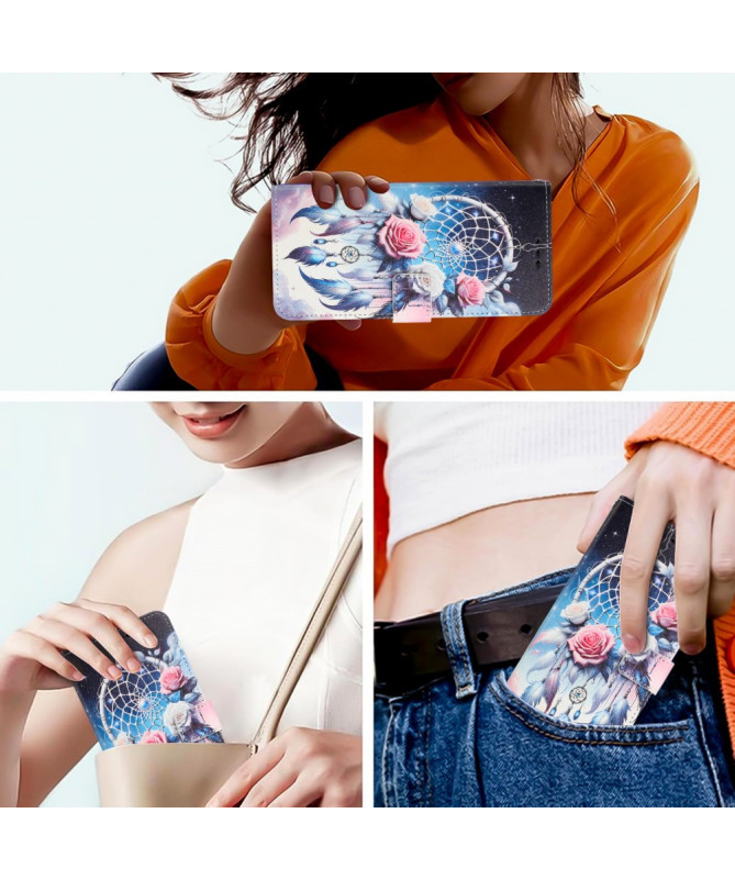 Housse iPhone 16 Plus, attrape-rêves et roses