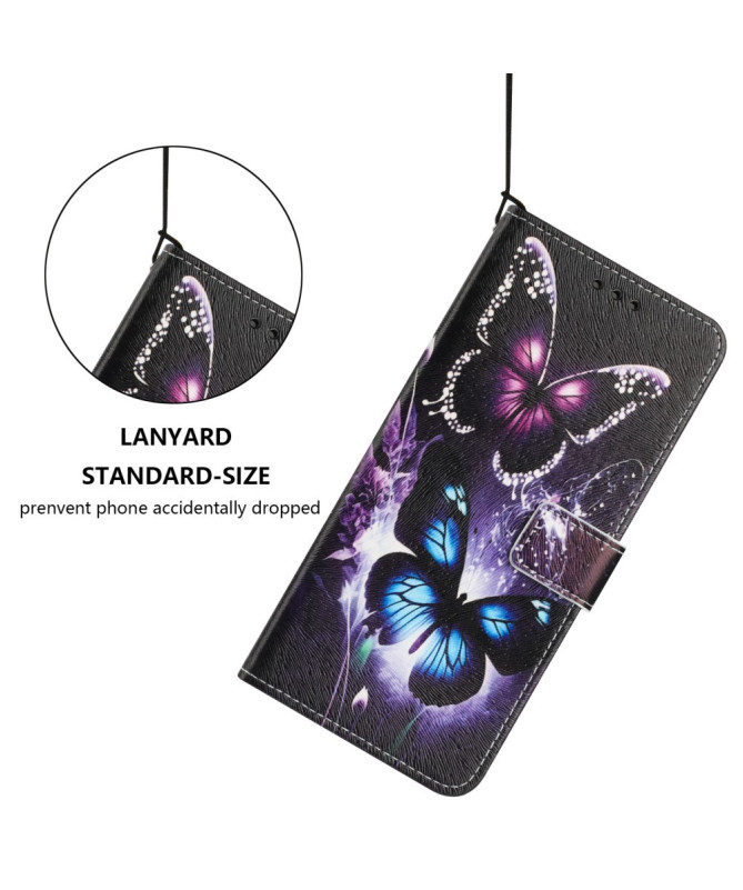 Housse iPhone 16 Plus, papillons effet lumineux