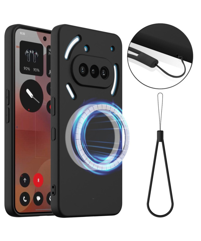 Coque Nothing Phone (3a) Silicone Liquide MagSafe, Lanière