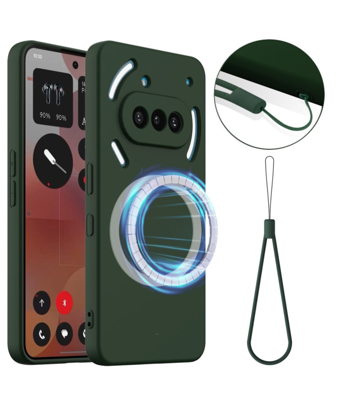 Coque Nothing Phone (3a) Silicone Liquide MagSafe, Lanière