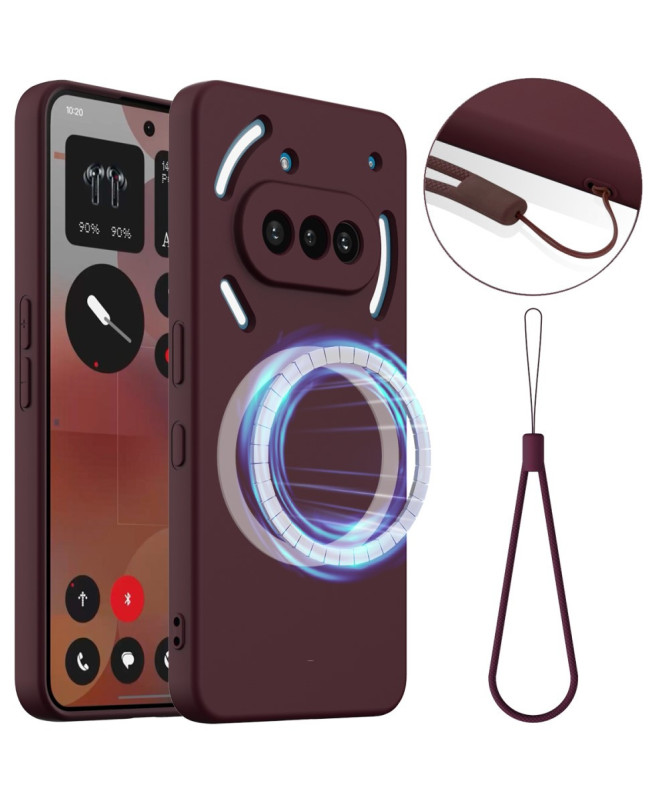 Coque Nothing Phone (3a) Silicone Liquide MagSafe, Lanière