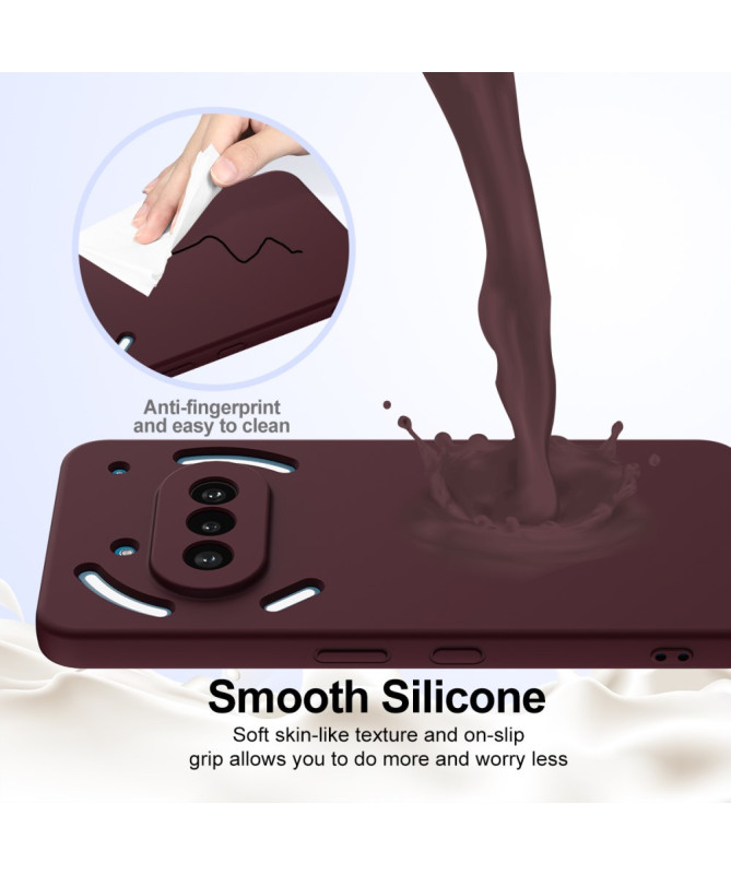 Coque Nothing Phone (3a) Silicone Liquide MagSafe, Lanière