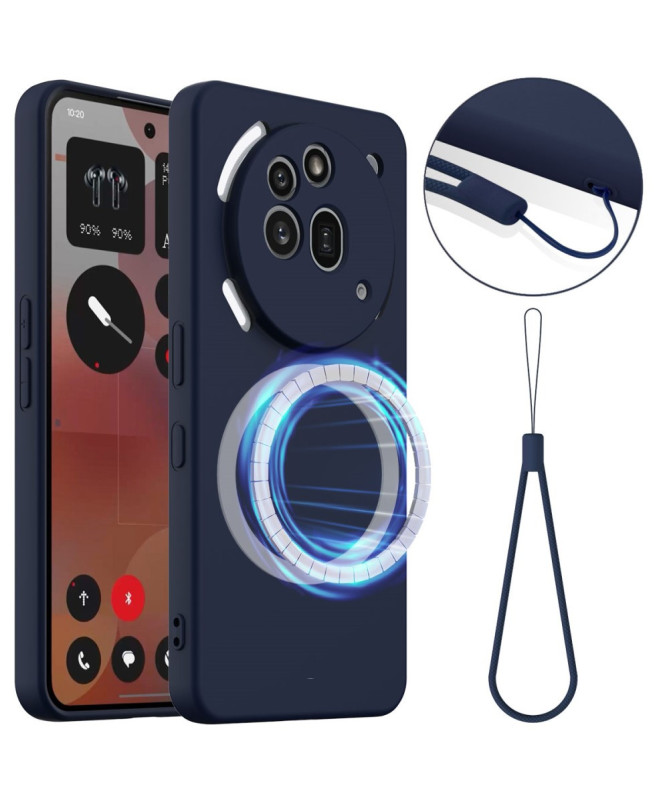Coque Nothing Phone (3a) Pro Silicone Liquide MagSafe, Lanière