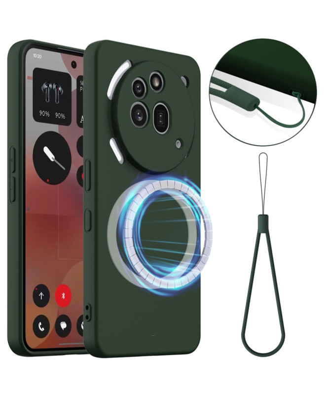 Coque Nothing Phone (3a) Pro Silicone Liquide MagSafe, Lanière