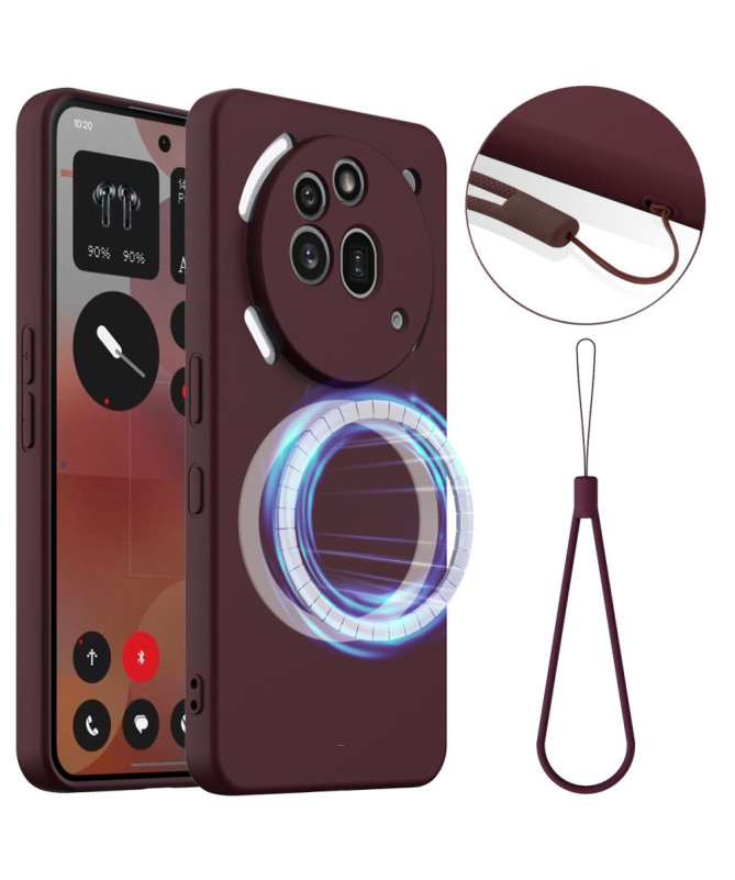 Coque Nothing Phone (3a) Pro Silicone Liquide MagSafe, Lanière