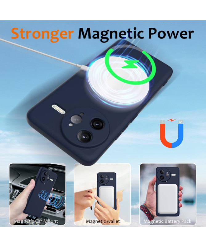 Coque Poco F7 Ultra Silicone Liquide MagSafe, Lanière