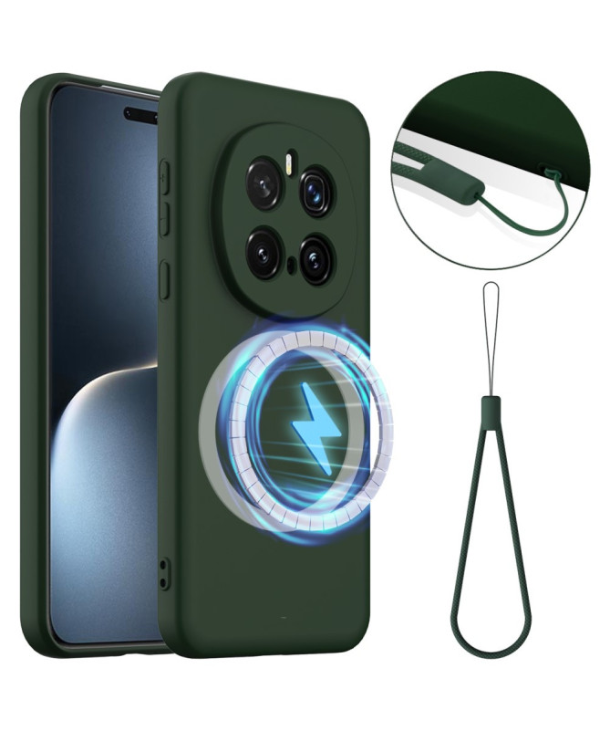 Coque Honor Magic 7 Pro Silicone Liquide MagSafe, Lanière