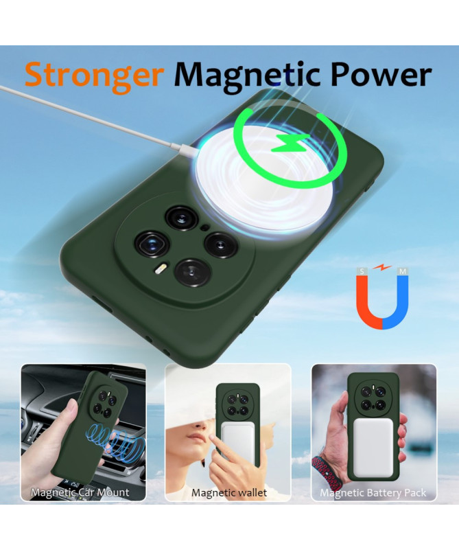 Coque Honor Magic 7 Pro Silicone Liquide MagSafe, Lanière