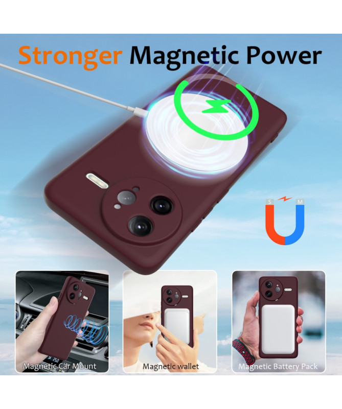 Coque Poco F7 Ultra Silicone Liquide MagSafe, Lanière