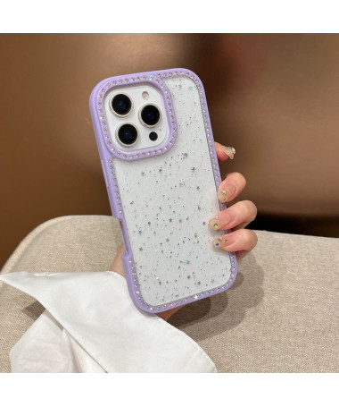 Coque iPhone 16 Pro Étoiles Brillantes avec Strass | CrystalFrame Violet clair - photo 15