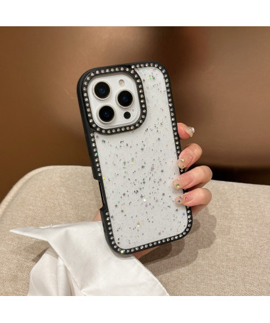 Coque iPhone 16 Pro Étoiles Brillantes avec Strass | CrystalFrame Noir - photo 17