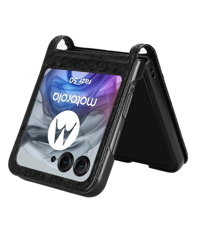 Coque Motorola Razr 60 | Étui Cuir avec Porte-Carte Intégré