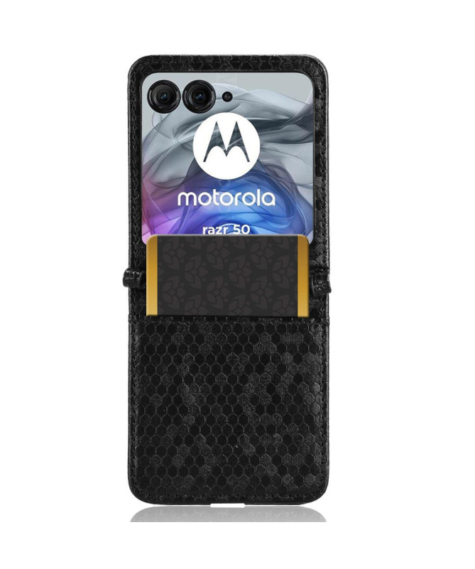 Coque Motorola Razr 60 | Étui Cuir avec Porte-Carte Intégré