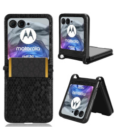 Coque Motorola Razr 60 | Étui Cuir avec Porte-Carte Intégré