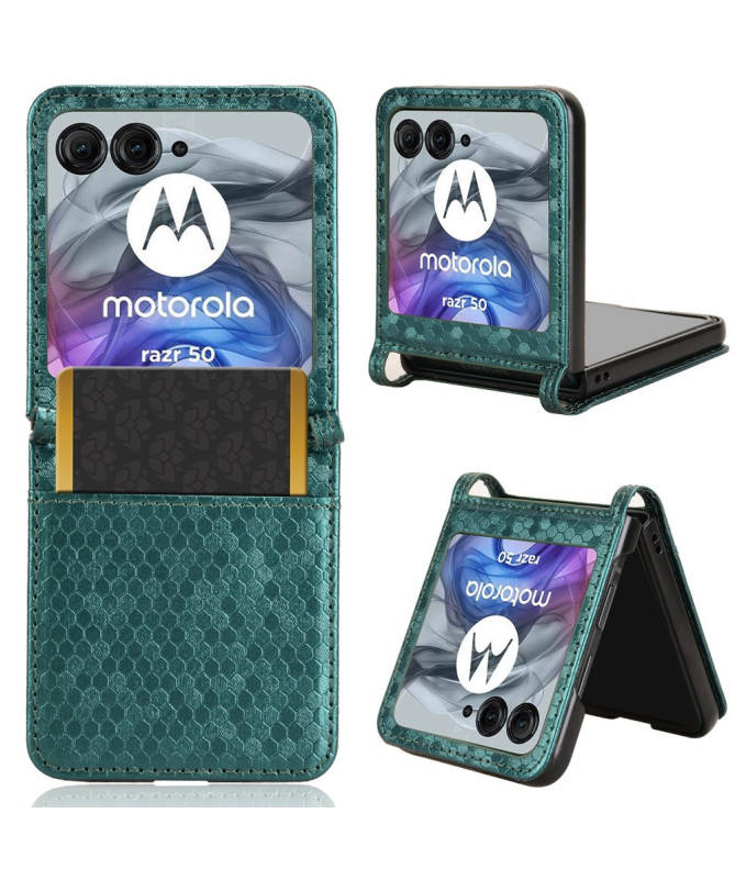 Coque Motorola Razr 60 | Étui Cuir avec Porte-Carte Intégré