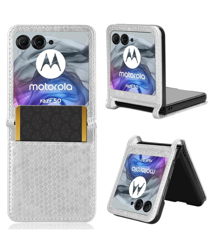 Coque Motorola Razr 60 | Étui Cuir avec Porte-Carte Intégré