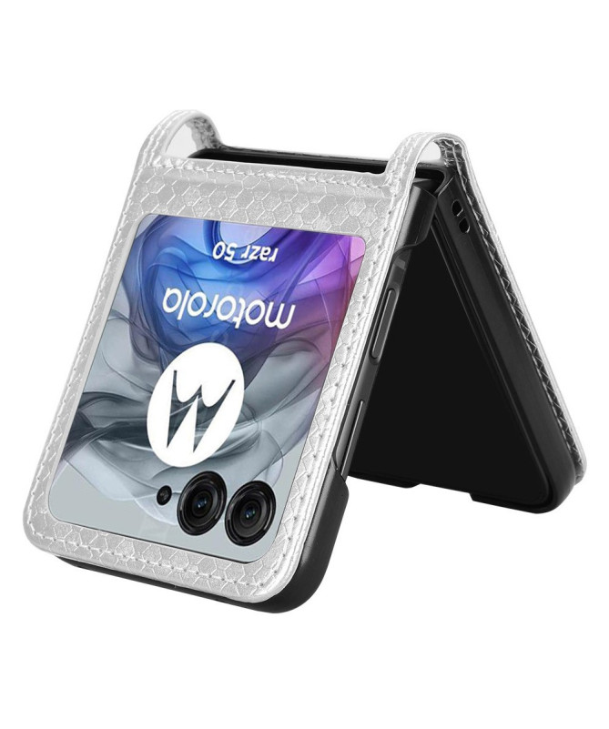 Coque Motorola Razr 60 | Étui Cuir avec Porte-Carte Intégré