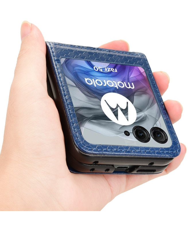Coque Motorola Razr 60 | Étui Cuir avec Porte-Carte Intégré