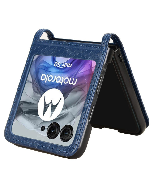 Coque Motorola Razr 60 | Étui Cuir avec Porte-Carte Intégré
