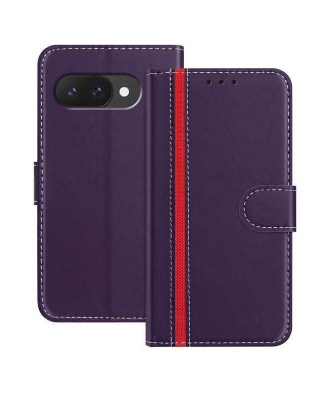 Housse Google Pixel 9a Portefeuille à Rabat Ligné avec Support Intégré