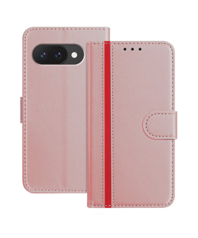 Housse Google Pixel 9a Portefeuille à Rabat Ligné avec Support Intégré